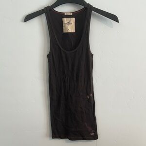 ‼️free w/purchase‼️Vintage Hollister Cool Dark Brown Ribbed Scoop Neck Slim Tank